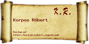 Korpos Róbert névjegykártya