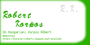 robert korpos business card