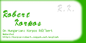 robert korpos business card
